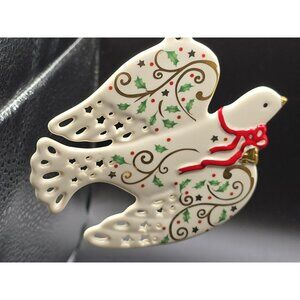 Lenox 2008 Joyous Dove Annual Christmas Ornament w/ Gold Accents Delicate